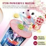 Pink 500ml USB Rechargeable Blender