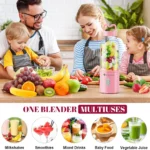 Pink 500ml USB Rechargeable Blender